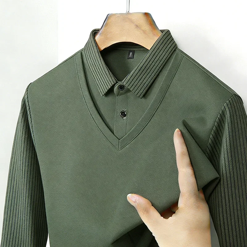 Mens Fashion Summer - Men's Fake Two Piece Shirt Collar