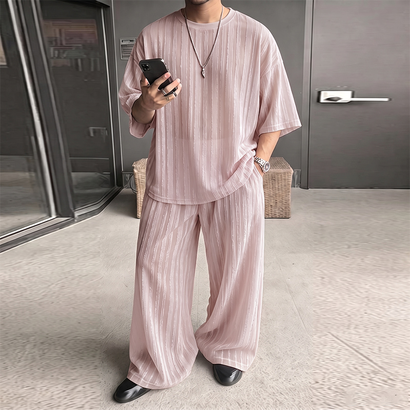 Mens Fashion Clothes - INCERUN Men's Sets Striped See Through