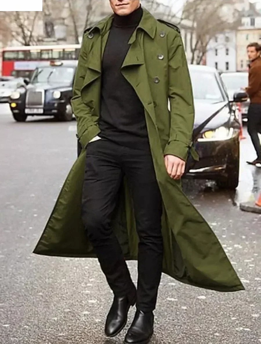 Men's Long Trench Coats Jacket - Men'S Fashion X recension och pris