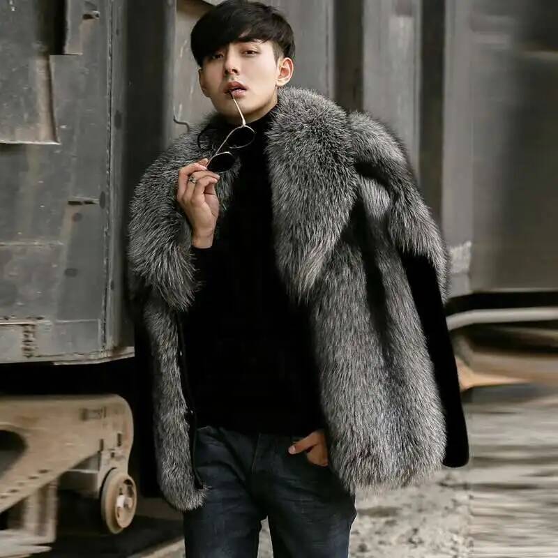 Autumn Men's Faux Fur Coat Fas - Men'S Fashion X recension och pris