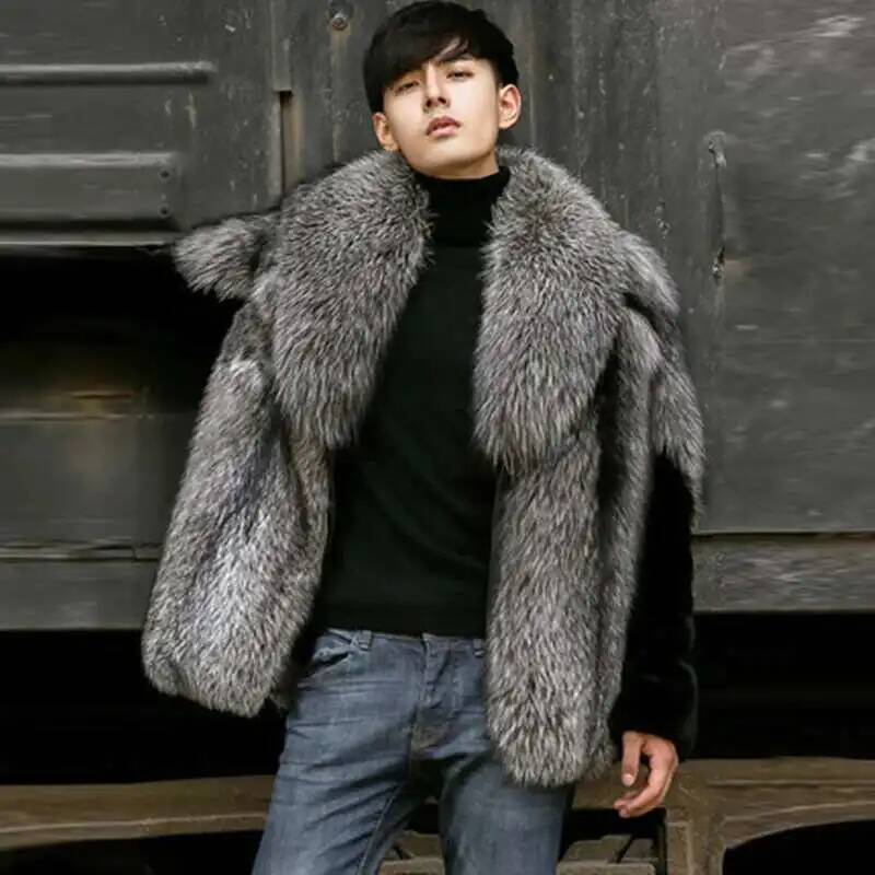Autumn Men's Faux Fur Coat Fas - Men'S Fashion X recension och pris