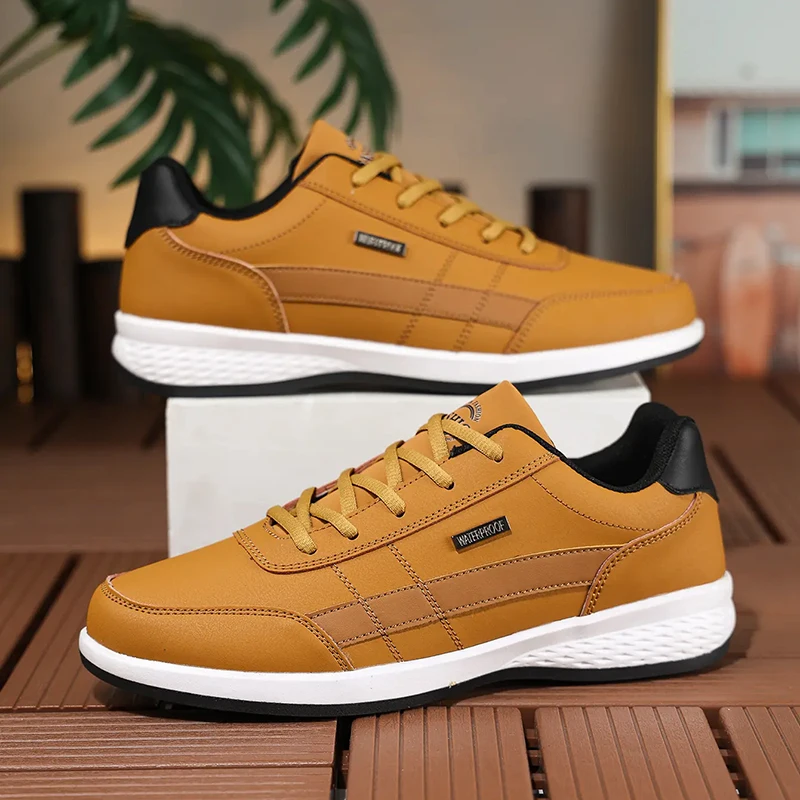 Leather PU Men's Shoes Sneaker - Mens Fashion Trainers recension och pris