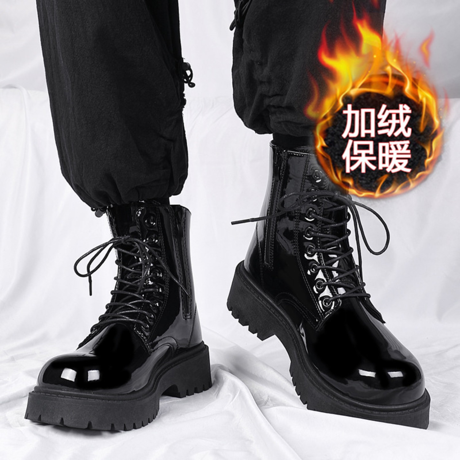 Men's warm plush high-top boot - Men'S Fashion News recension och pris