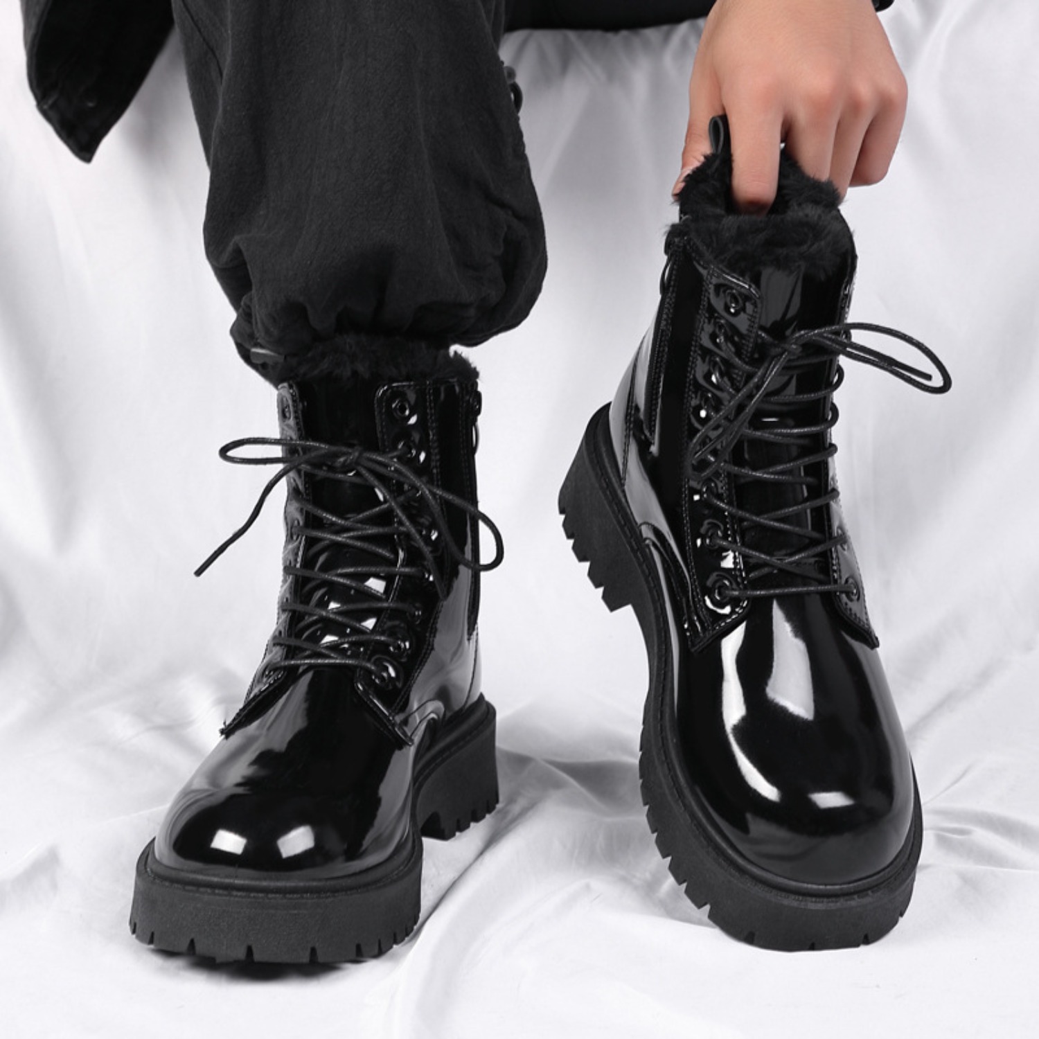 Men's warm plush high-top boot - Men'S Fashion News recension och pris