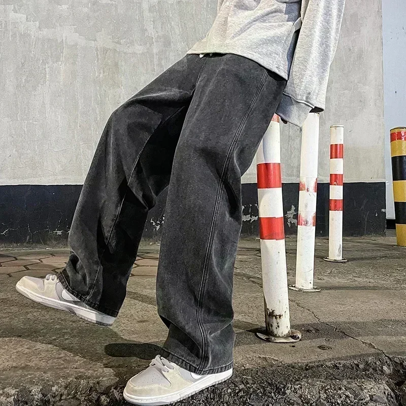Korean Style Streetwear New Fa - Men'S Fashion Grey Jeans recension och pris
