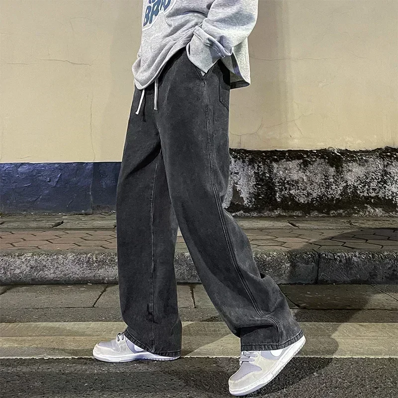 Korean Style Streetwear New Fa - Men'S Fashion Grey Jeans recension och pris