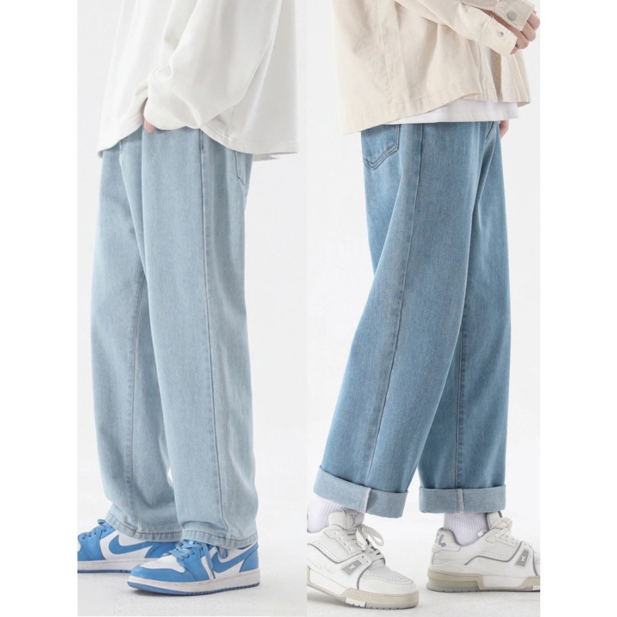 2026 New Korean Fashion Men's  - Men'S Fashion Grey Jeans recension och pris