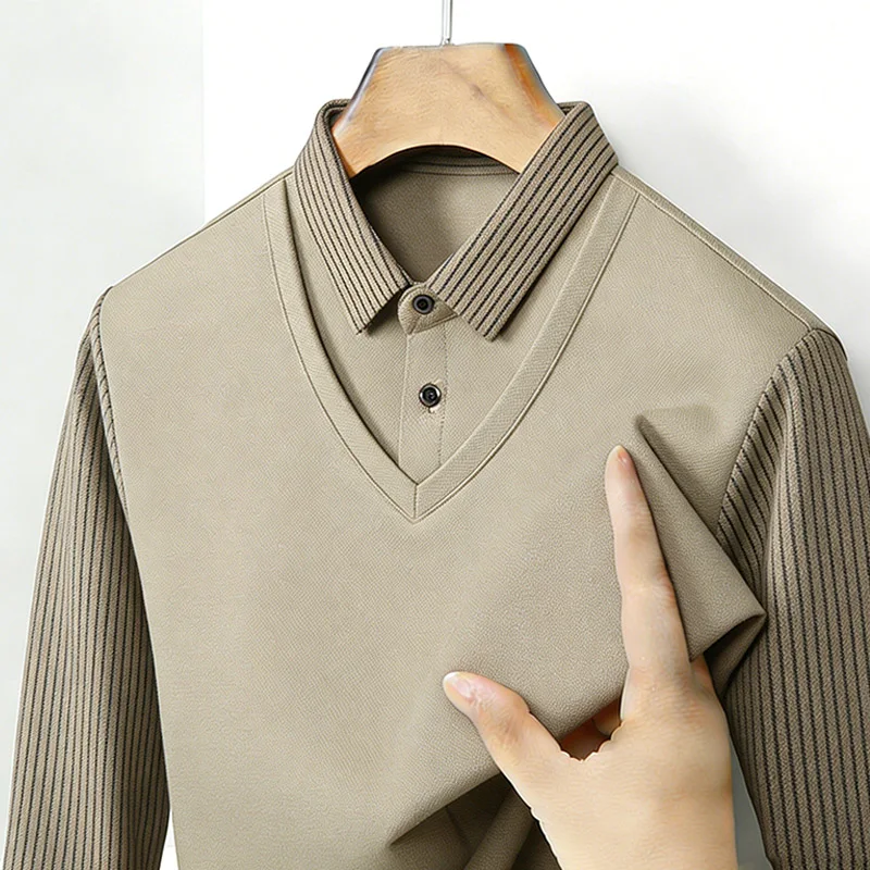Men's Fake Two Piece Shirt Col - Mens Fashion Summer recension och pris