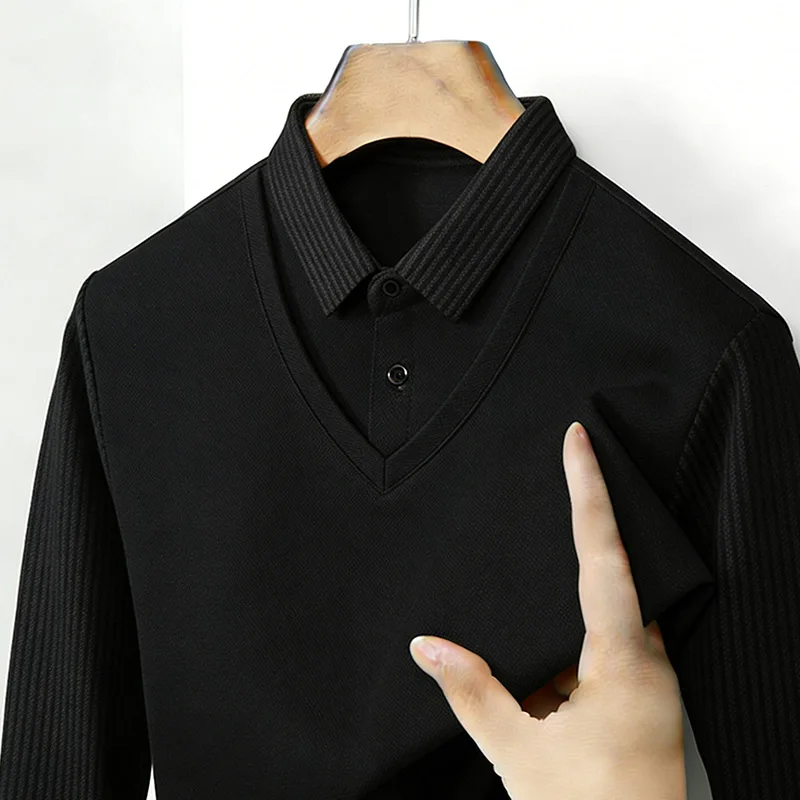 Men's Fake Two Piece Shirt Col - Mens Fashion Summer recension och pris