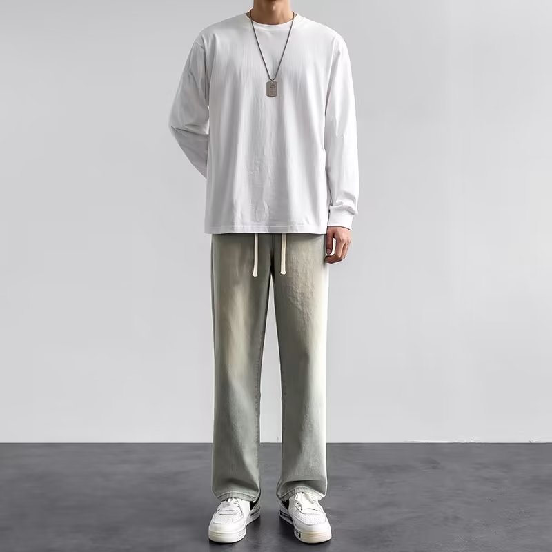 Korean Style Streetwear New Fa - Men'S Fashion Grey Jeans recension och pris