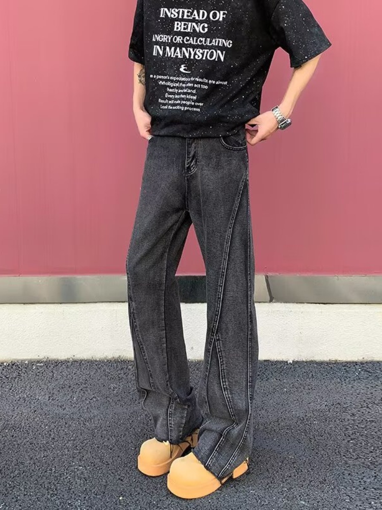 2026 Pantalon Y2K Fashion Blac - Men'S Fashion Grey Jeans recension och pris