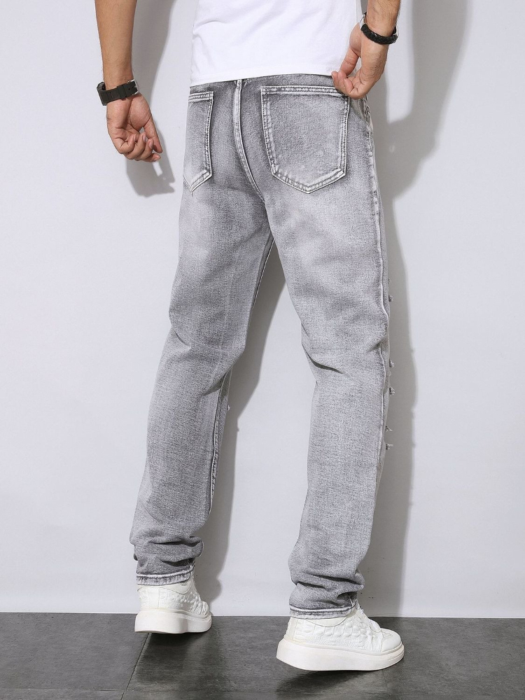 Mens Autumn Winter Distressed  - Men'S Fashion Grey Jeans recension och pris