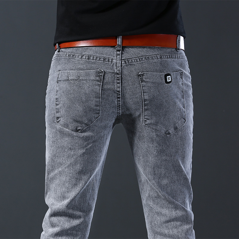 Men's Slim Elastic Grey Jeans  - Men'S Fashion Grey Jeans recension och pris