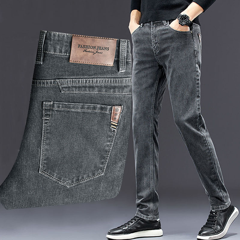 men's slim jeans 2024 autumn n - Men'S Fashion Grey Jeans recension och pris