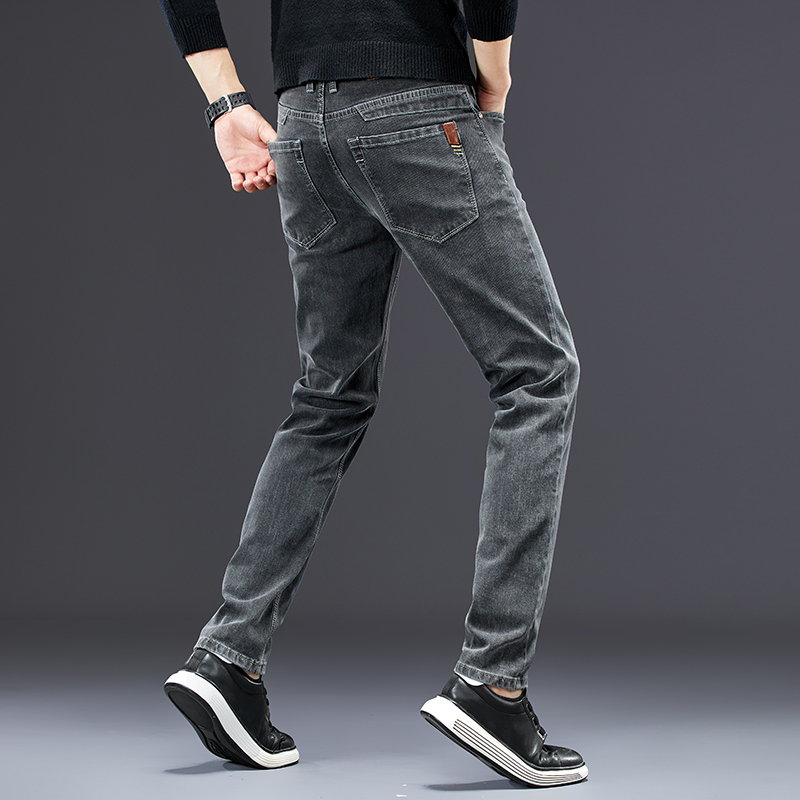 men's slim jeans 2024 autumn n - Men'S Fashion Grey Jeans recension och pris