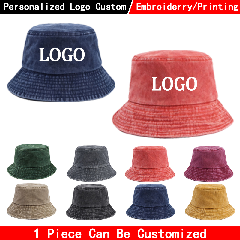 Custom Logo Denim Bucket Hat F - Men'S Fashion With Hat recension och pris