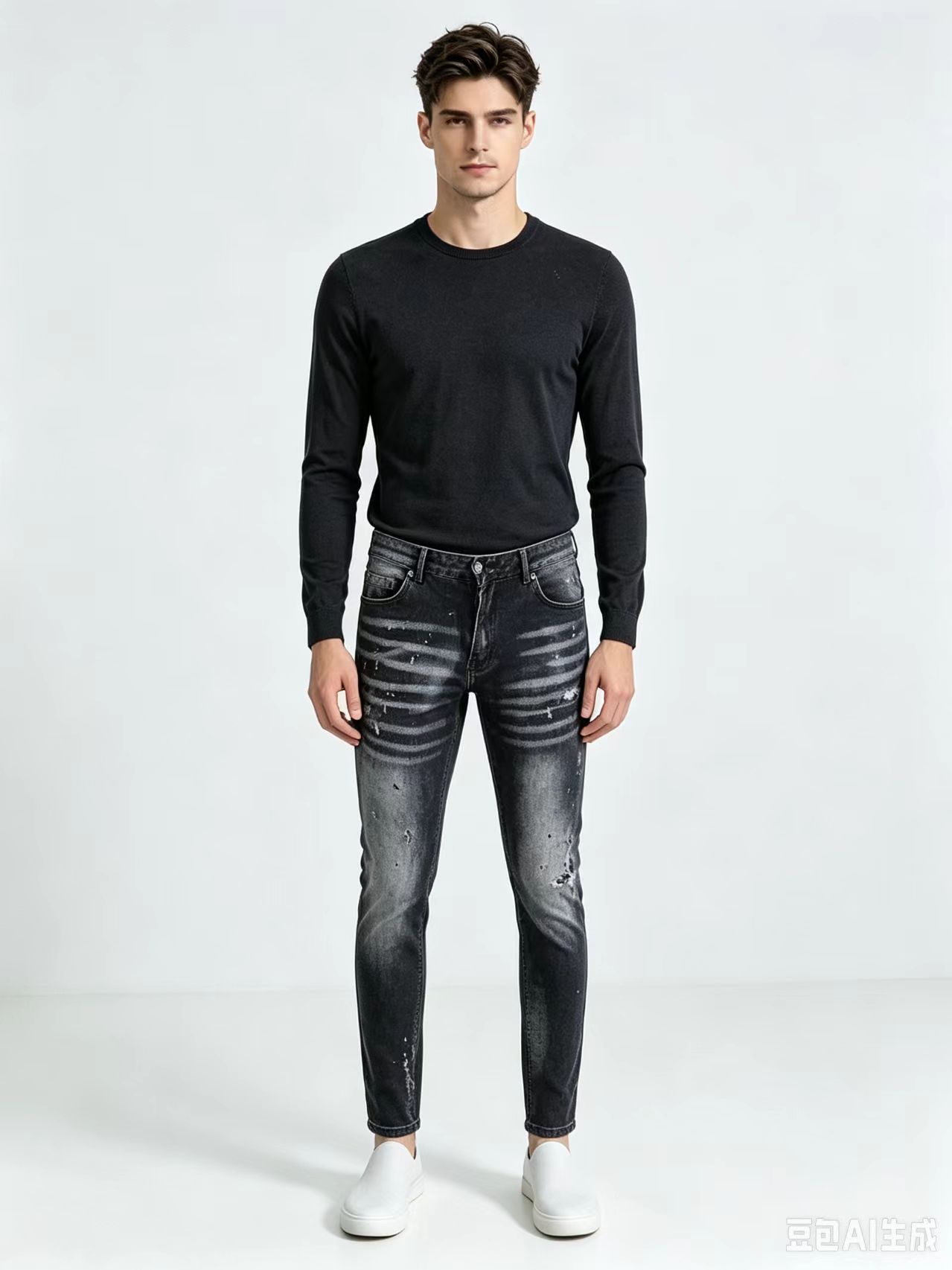 Men's High Street Hip Hop Graf - Men'S Fashion Grey Jeans recension och pris