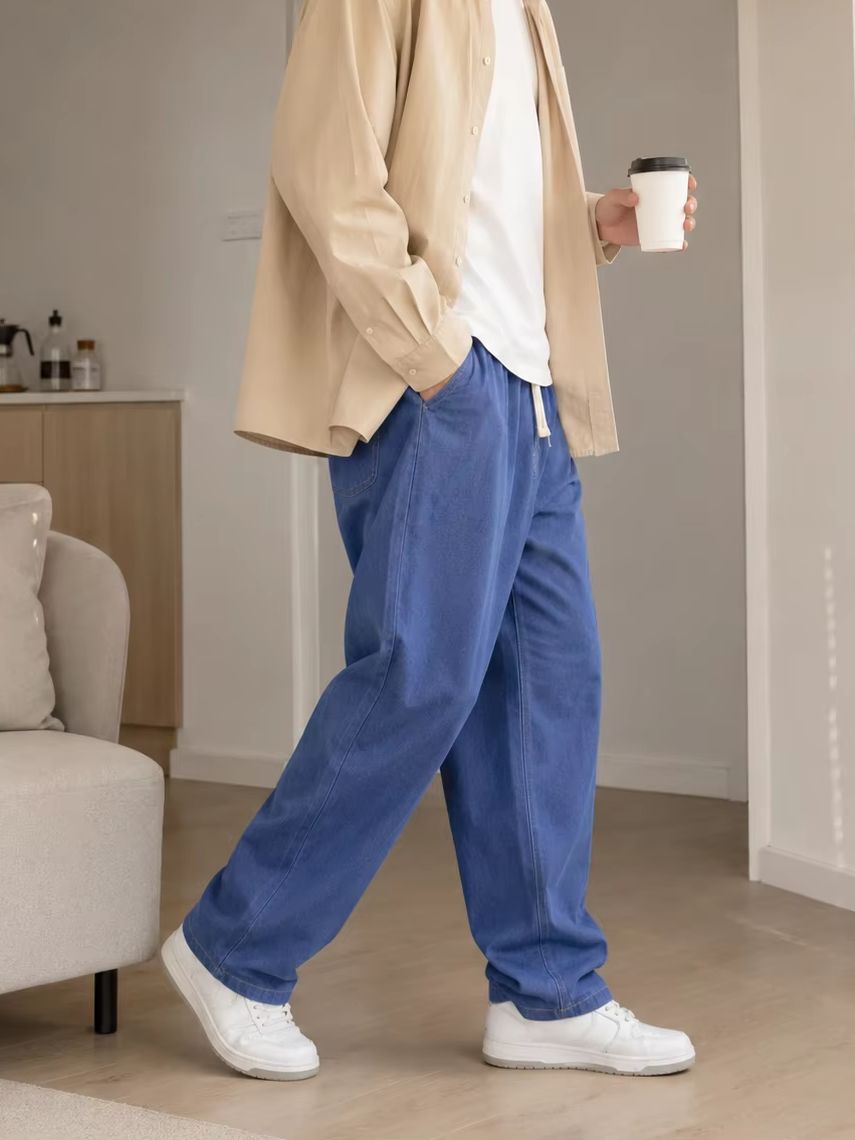 Men's Casual Baggy Jeans Loose - Men'S Fashion Grey Jeans recension och pris