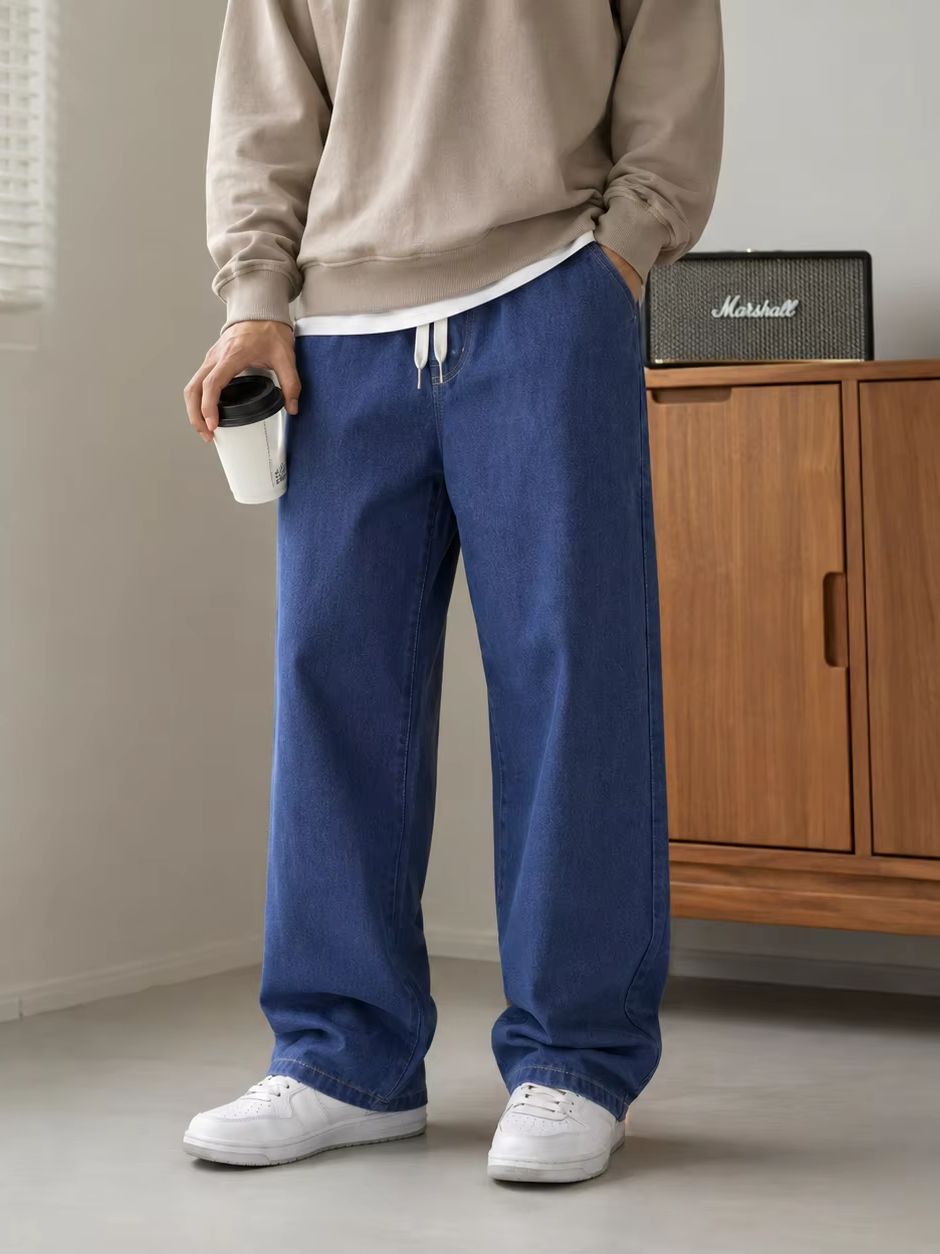 Men's Casual Baggy Jeans Loose - Men'S Fashion Grey Jeans recension och pris