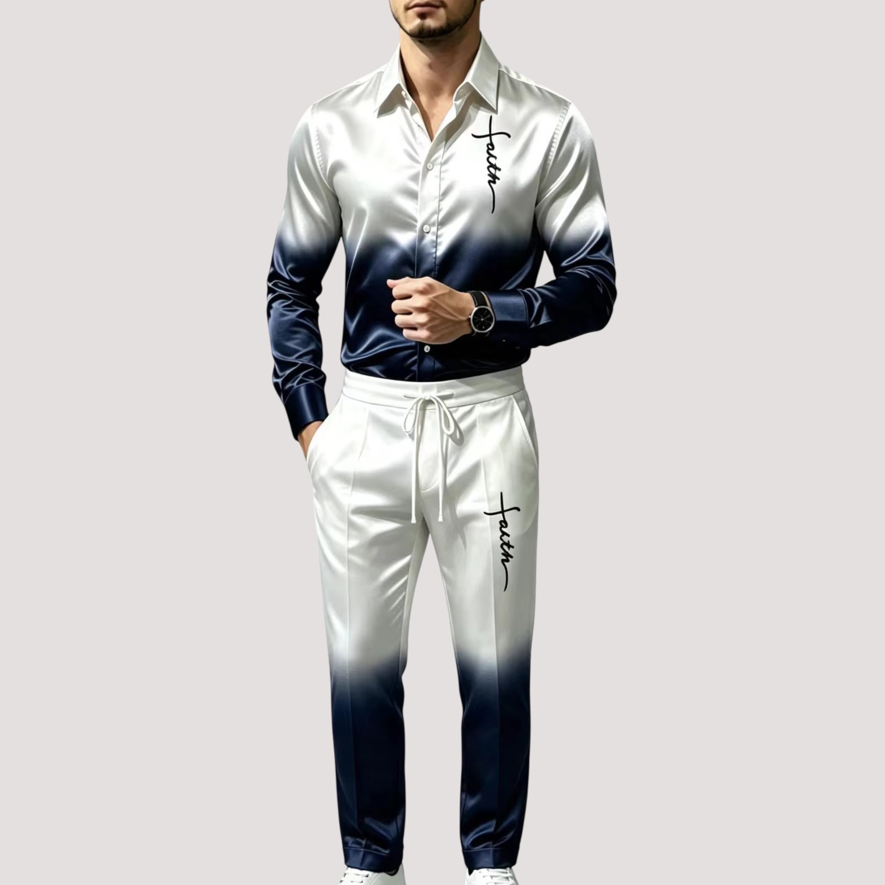 Men's Satin Silk Sports Suit T - Mens Fashion Clothes recension och pris