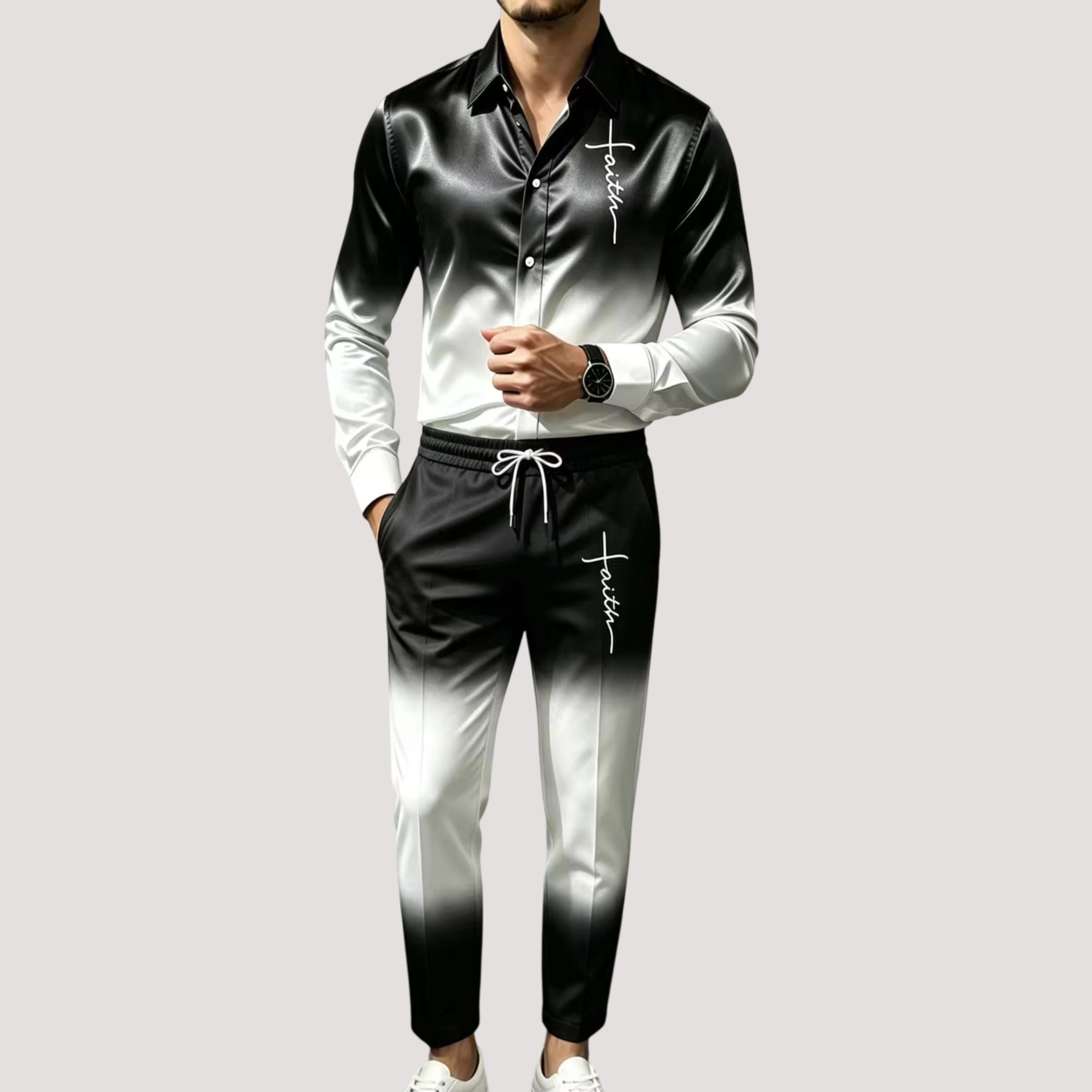 Men's Satin Silk Sports Suit T - Mens Fashion Clothes recension och pris