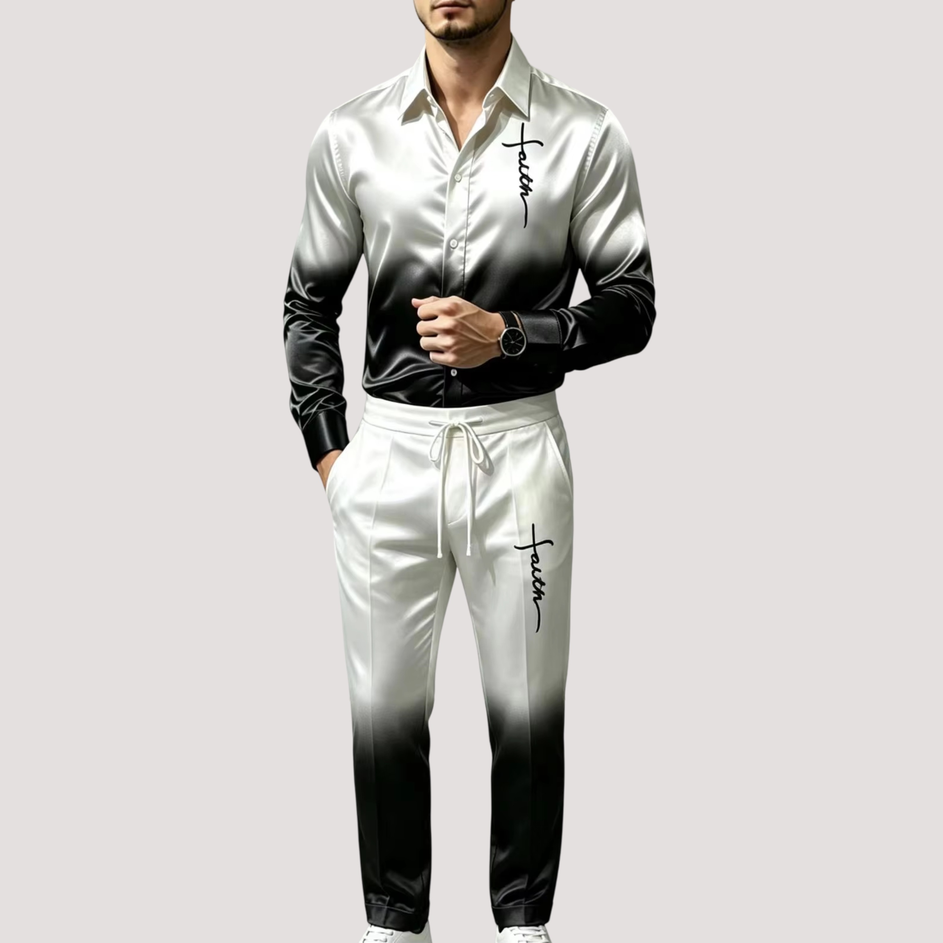 Men's Satin Silk Sports Suit T - Mens Fashion Clothes recension och pris