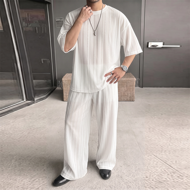 INCERUN Men's Sets Striped See - Mens Fashion Clothes recension och pris