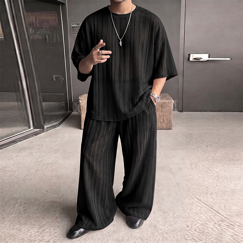 INCERUN Men's Sets Striped See - Mens Fashion Clothes recension och pris