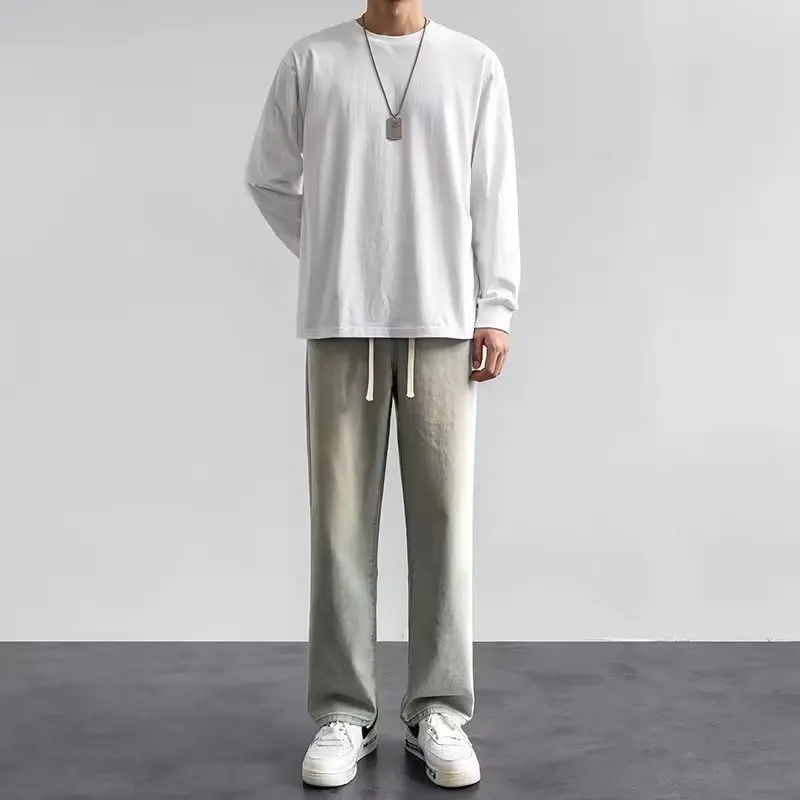Korean Style Streetwear New Fa - Men'S Fashion Grey Jeans recension och pris