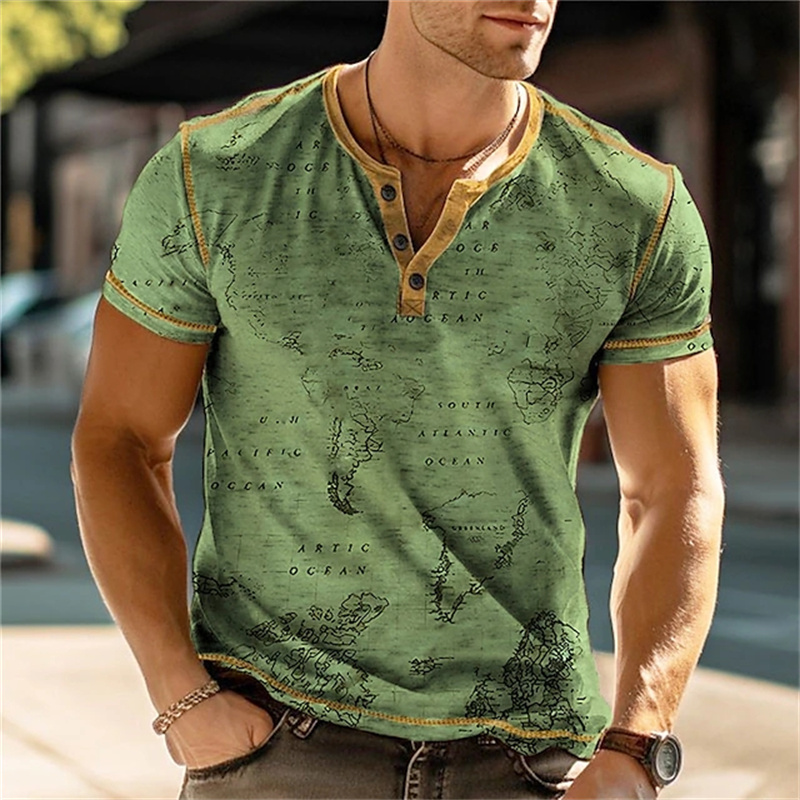 Men's Henry Shirts Funny 3D Pr - Mens Fashion Clothes recension och pris