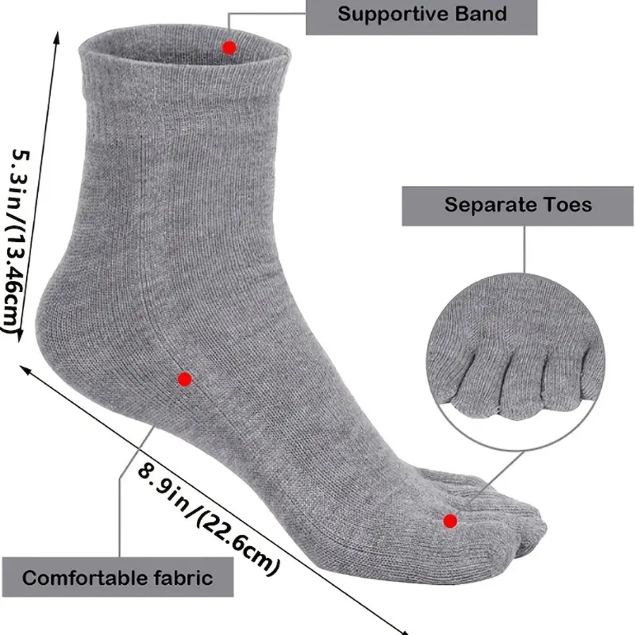 1/5/12 Pairs Unisex Cotton Toe - Socks Ankle Men recension och pris