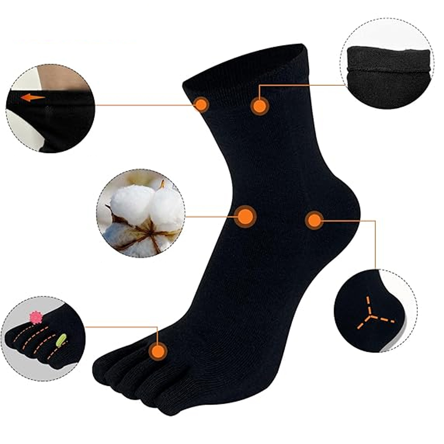 1/5/12 Pairs Unisex Cotton Toe - Socks Ankle Men recension och pris
